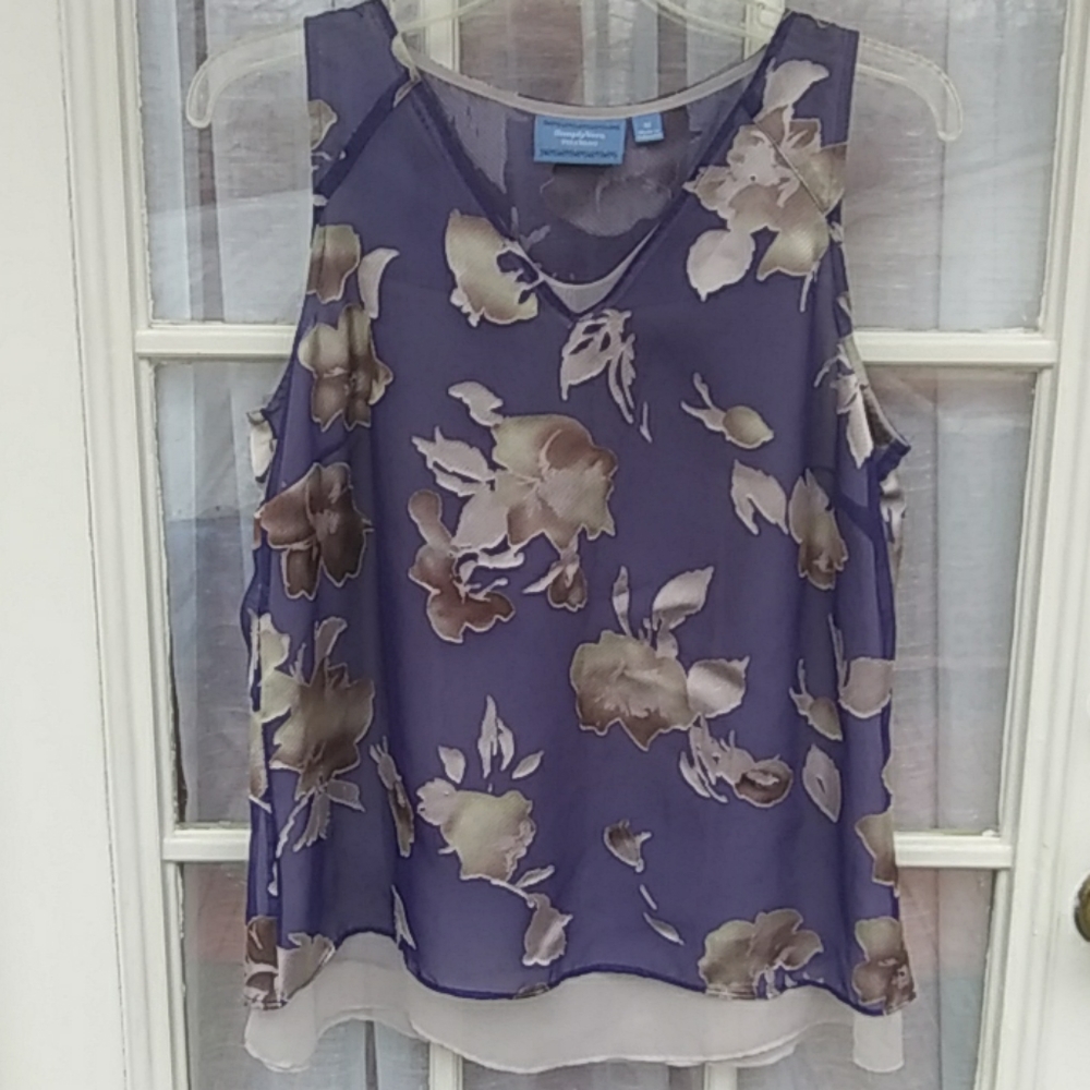 SimplyVera Vera Wang sleeves floral sheer top